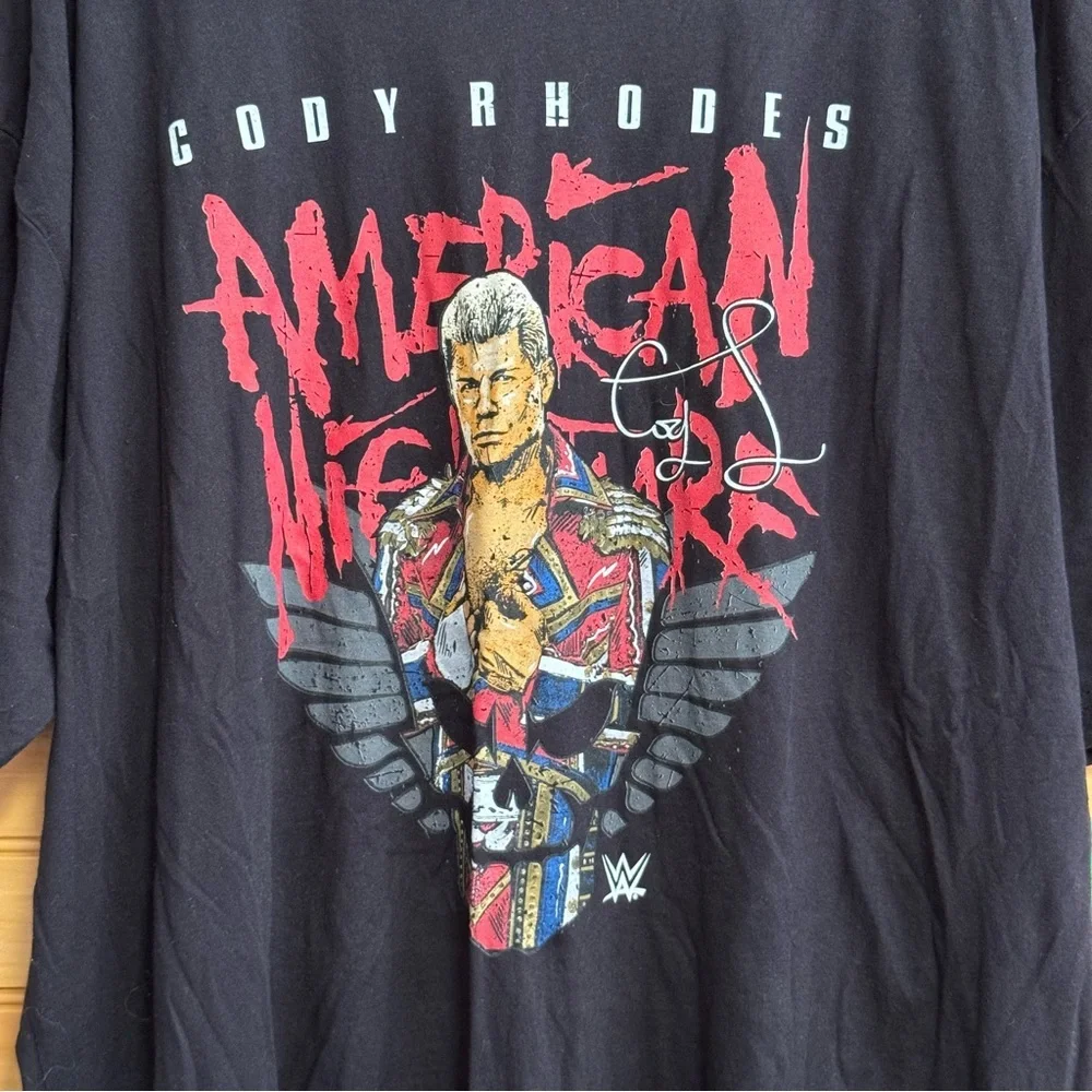 500 Level WWE Cody Rhodes American Nightmare Black Graphic T-Shirt 3XL